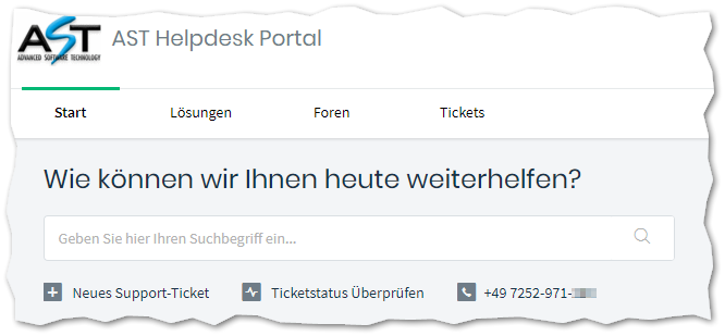 AST ServiceDesk Portal
